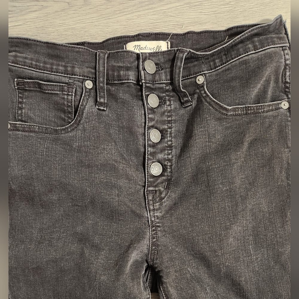 Madewell High Rise Jeans with Distressed Hem , Size 28